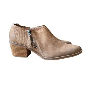 Zodiac Margot Tan Ankle Bootie Western Pointed Brown Leather Women's 9.5